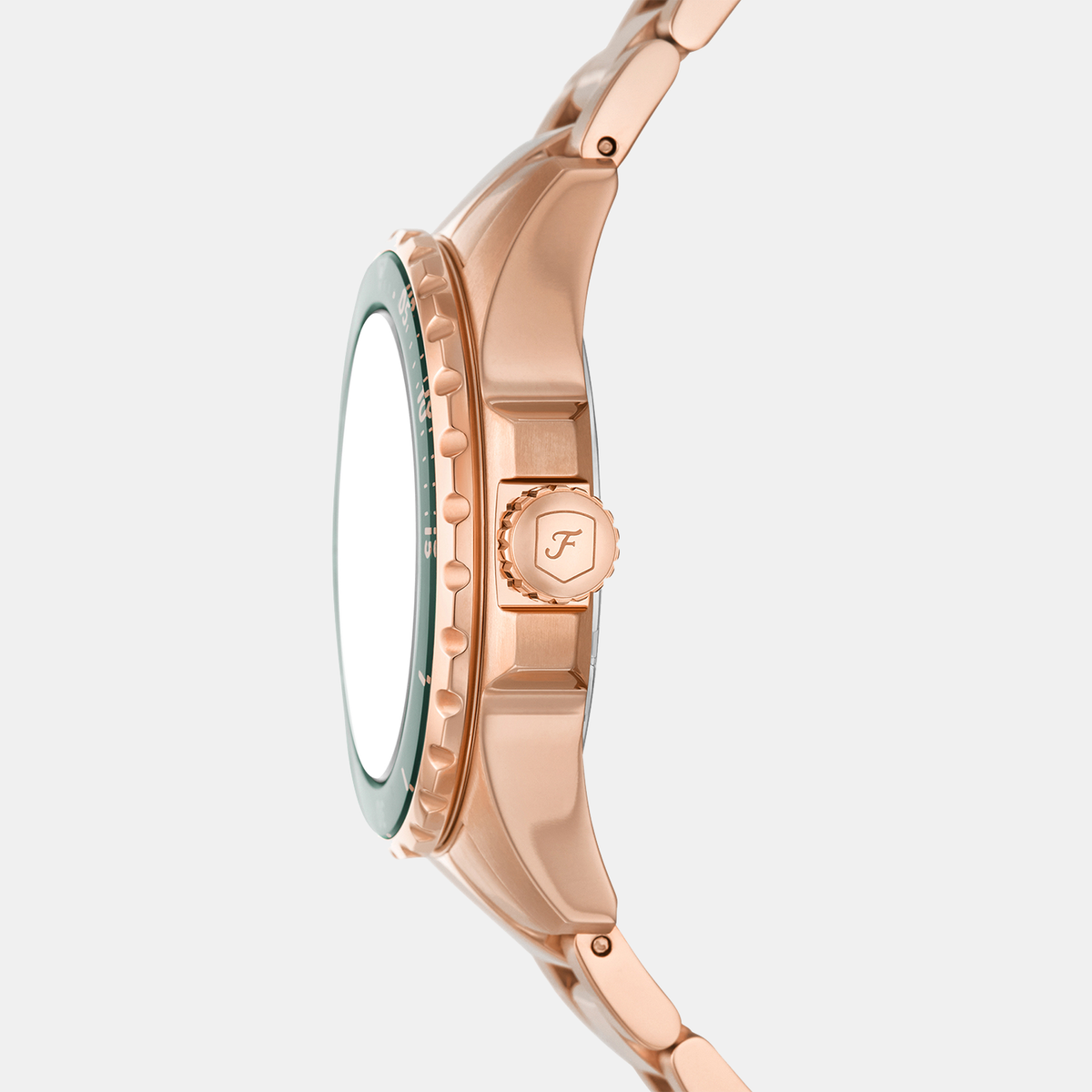  Shop Authentic Fossil Blue Dive Three Hand Green Dial Rose Gold Steel Strap Watch For Women - ES5371 - Luxxuri