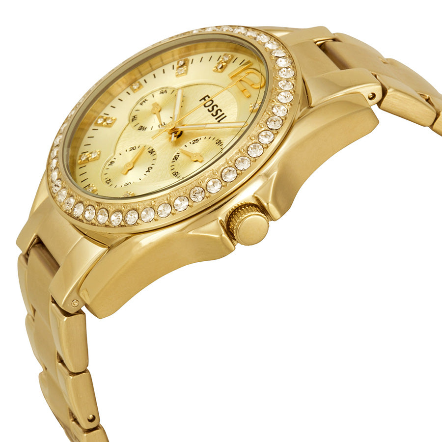  Shop Authentic Fossil Riley Gold Dial Gold Steel Strap Watch for Women - ES3203 - Luxxuri