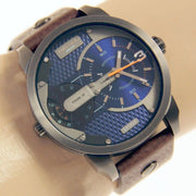  Shop Authentic Diesel Mini Daddy Analog Blue Dial Brown Leather Strap Watch For Men - DZ7339 - Luxxuri