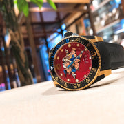  Shop Authentic Gucci Dive Quartz Red Dial Black Rubber Strap Watch For Men - YA136325 - Luxxuri
