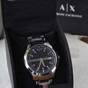  Shop Authentic Armani Exchange Hampton Chronograph Black Dial Silver Steel Strap Watch For Men - AX2103 - Luxxuri