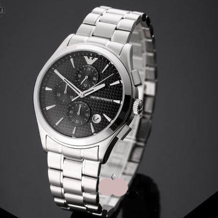  Shop Authentic Emporio Armani Paolo Chronograph Black Dial Silver Steel Strap Watch For Men - AR11602 - Luxxuri