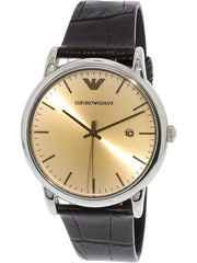  Shop Authentic Emporio Armani Luigi Analog Bronze Dial Brown Leather Strap Watch For Men - AR11096 - Luxxuri