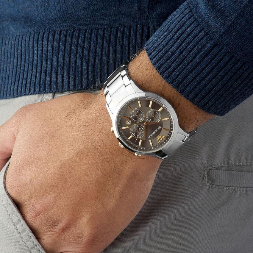  Shop Authentic Emporio Armani Quartz Grey Dial Silver Steel Strap Watch For Men - AR11047 - Luxxuri