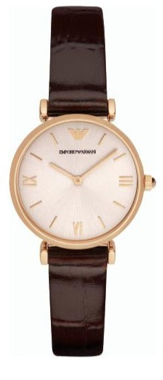  Shop Authentic Emporio Armani Classic Quartz Pink Dial Brown Leather Strap Watch For Women - AR1911 - Luxxuri