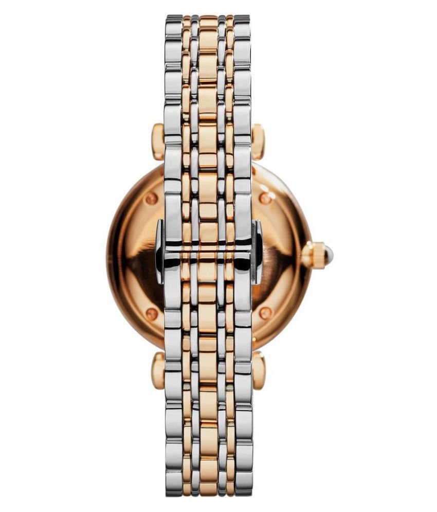  Shop Authentic Emporio Armani Gianni T Bar Grey Dial Two Tone Stainless Steel Watch For Women - AR1725 - Luxxuri