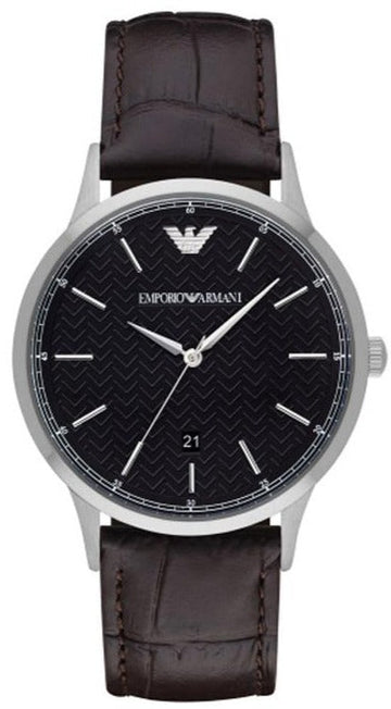  Shop Authentic Emporio Armani Renato Quartz Black Dial Brown Leather Strap Watch For Men - AR11187 - Luxxuri