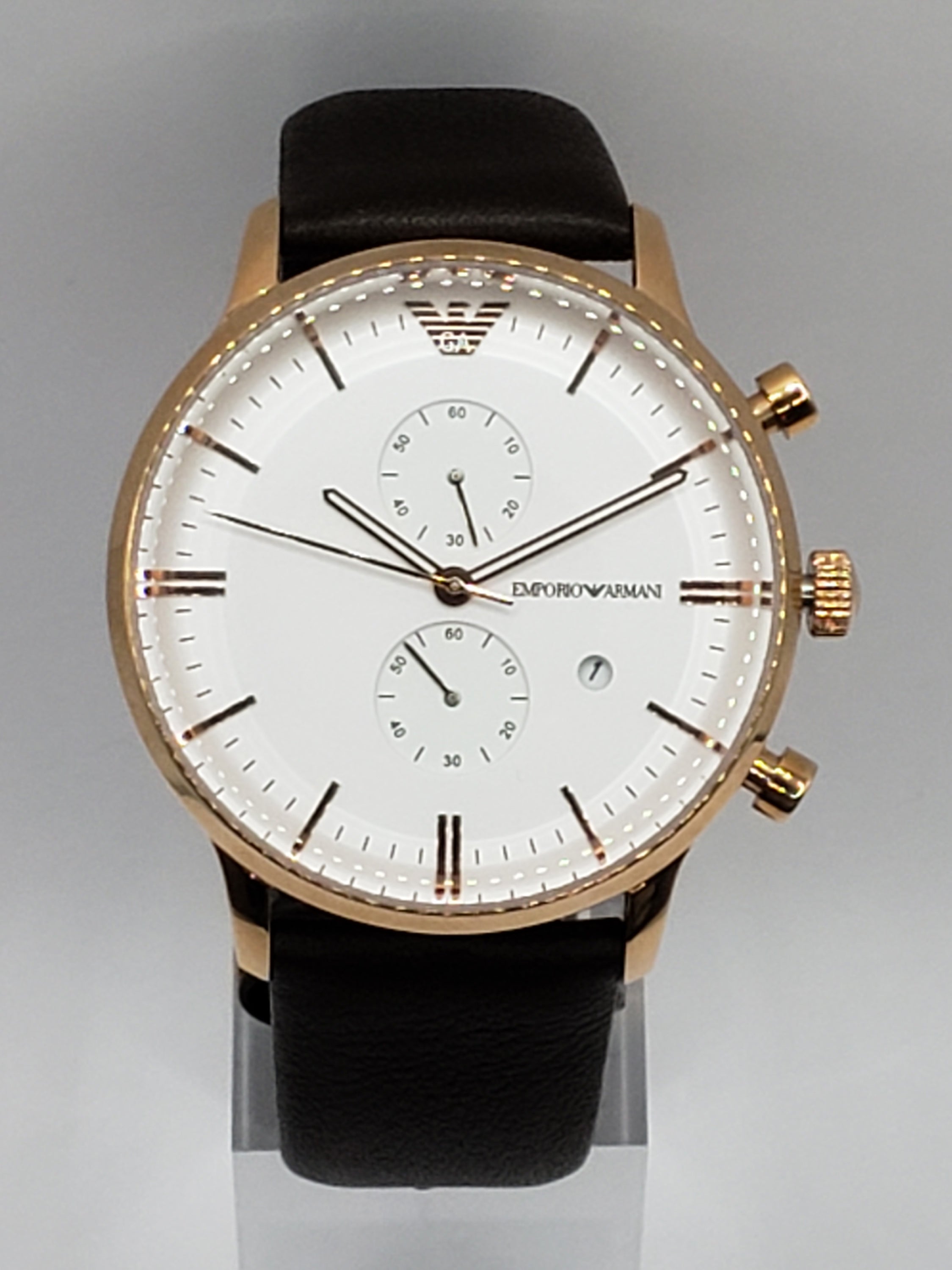  Shop Authentic Emporio Armani Retro Quartz White Dial Brown Leather Strap Watch For Men - AR1936 - Luxxuri