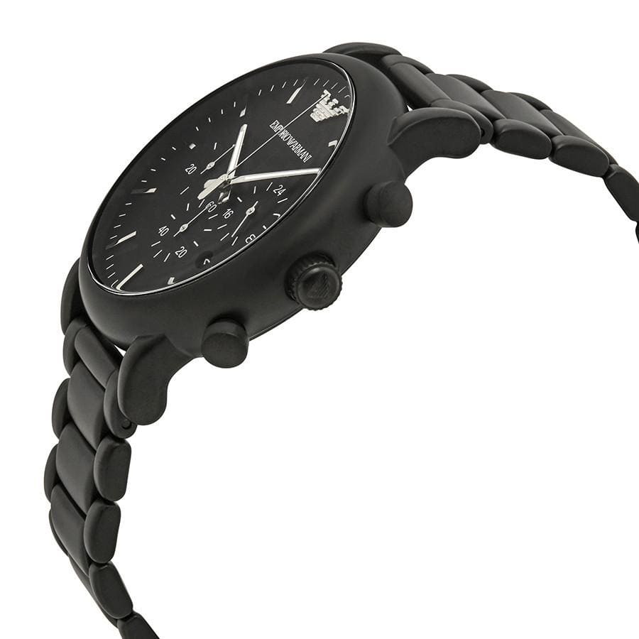  Shop Authentic Emporio Armani Luigi Chronograph Black Dial Black Stainless Steel Watch For Men - AR1895 - Luxxuri