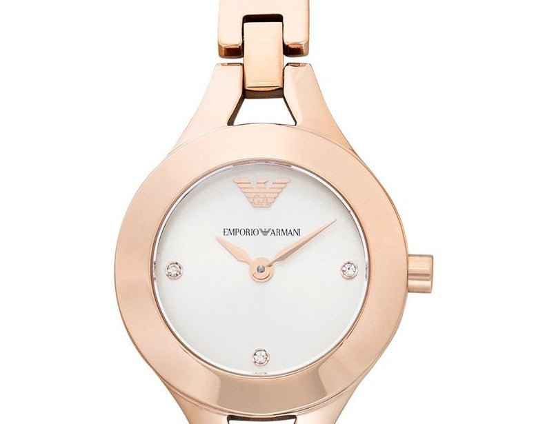  Shop Authentic Emporio Armani Chiara Silver Dial Rose Gold Steel Strap Watch For Women - AR7362 - Luxxuri