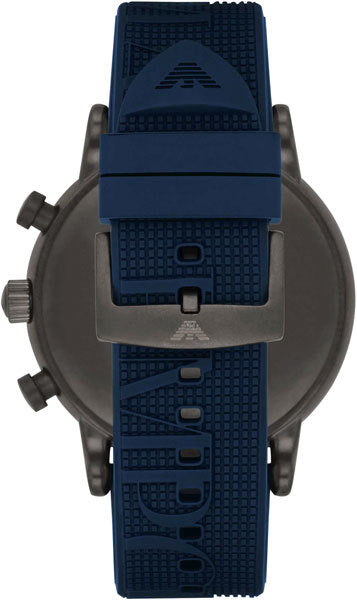  Shop Authentic Emporio Armani  Luigi Chronograph Black Dial Blue Rubber Strap Watch For Men - AR11023 - Luxxuri