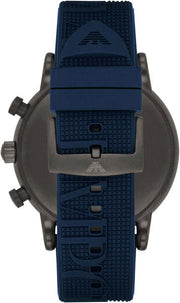  Shop Authentic Emporio Armani  Luigi Chronograph Black Dial Blue Rubber Strap Watch For Men - AR11023 - Luxxuri