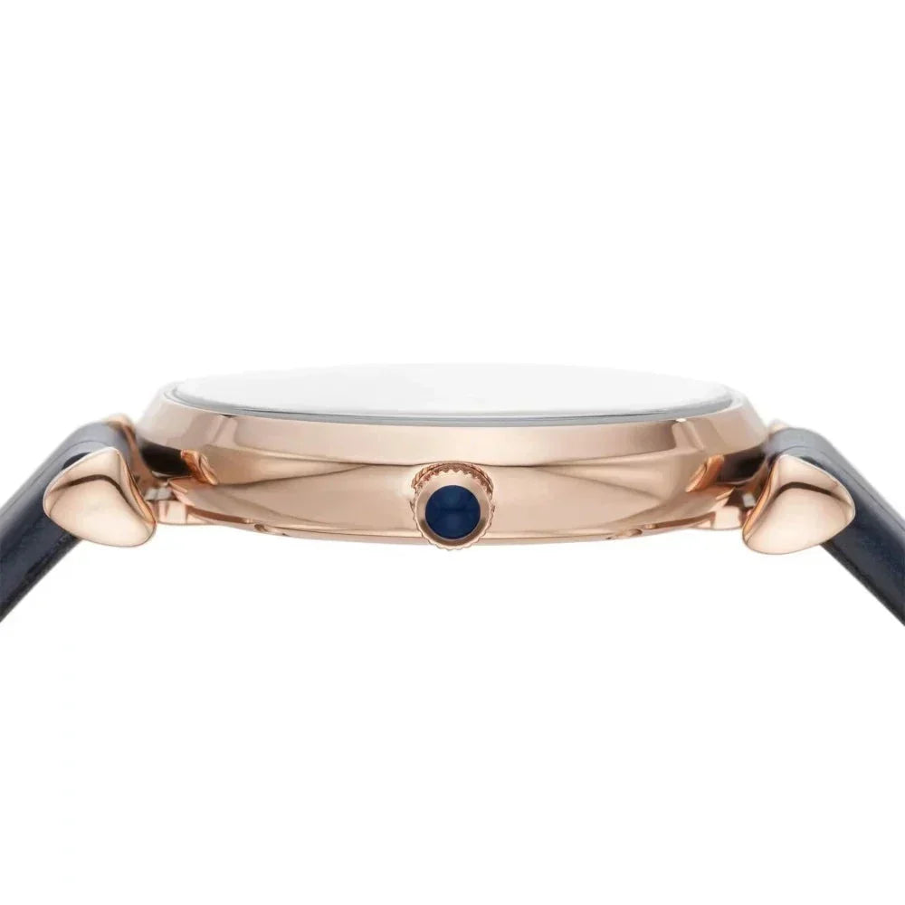  Shop Authentic Emporio Armani Gianni T-Bar Quartz Blue Dial Blue Leather Strap Watch for Women - AR11424 - Luxxuri