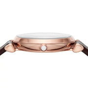  Shop Authentic Emporio Armani Gianni T-Bar Silver Dial Brown Leather Strap Watch For Women - AR11269 - Luxxuri