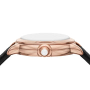  Shop Authentic Emporio Armani Mia Three Hand Crystals Silver Dial Black Leather Strap Watch For Women - AR11631 - Luxxuri