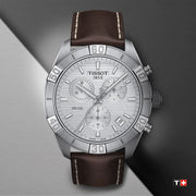  Shop Authentic Tissot PR 100 Sport Quartz Chronograph Silver Dial Brown Leather Strap Watch For Men - T101.617.16.031.00 - Luxxuri