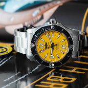  Shop Authentic Breitling Superocean Automatic 44mm Yellow Dial Silver Steel Strap Watch for Men - A17375211/1A1 - Luxxuri