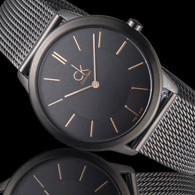  Shop Authentic Calvin Klein Minimal Black Dial Black Mesh Bracelet Watch for Women - K3M22421 - Luxxuri