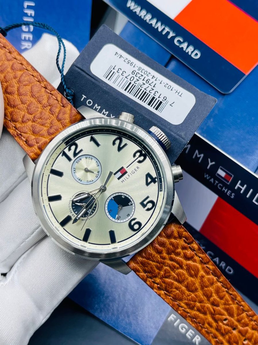  Shop Authentic Tommy Hilfiger Jackson Multi-Function Silver Dial Brown Leather Strap Watch for Men - 1791239 - Luxxuri