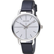  Shop Authentic Calvin Klein Evan White Dial Black Leather Strap Watch for Women - K7B231CY - Luxxuri