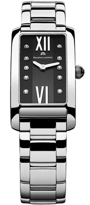  Shop Authentic Maurice Lacroix Fiaba Black Dial Silver Steel Strap Watch for Women - FA2164-SS002-350 - Luxxuri