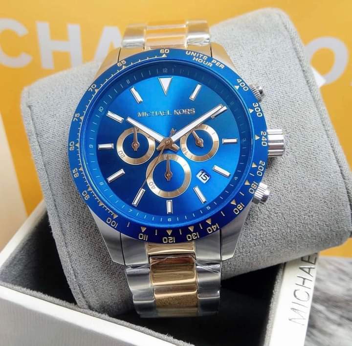  Shop Authentic Michael Kors Layton Chronograph Blue Dial Two Tone Steel Strap Watch For Men - MK8825 - Luxxuri