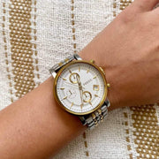  Shop Authentic Fossil Original Boyfriend Analog White Dial Two Tone Steel Strap Watch for Women - ES3746 - Luxxuri