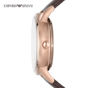  Shop Authentic Emporio Armani Meccanico Automatic Silver Dial Brown Leather Strap Watch For Men - AR60039 - Luxxuri