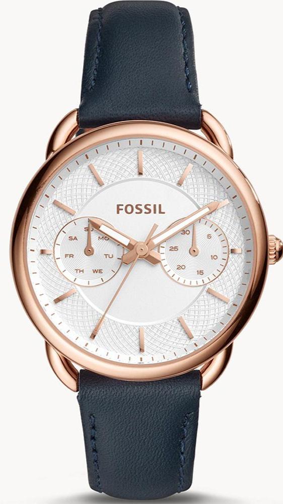  Shop Authentic Fossil Tailor White Dial Blue Leather Strap Watch for Women - ES4260 - Luxxuri