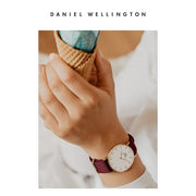  Shop Authentic Daniel Wellington Petite Roselyn White Dial Red Nylon Strap Watch For Women - DW00100291 - Luxxuri