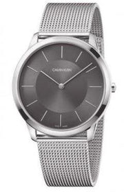  Shop Authentic Calvin Klein Minimal Grey Dial Silver Mesh Bracelet Watch for Men - K3M21124 - Luxxuri