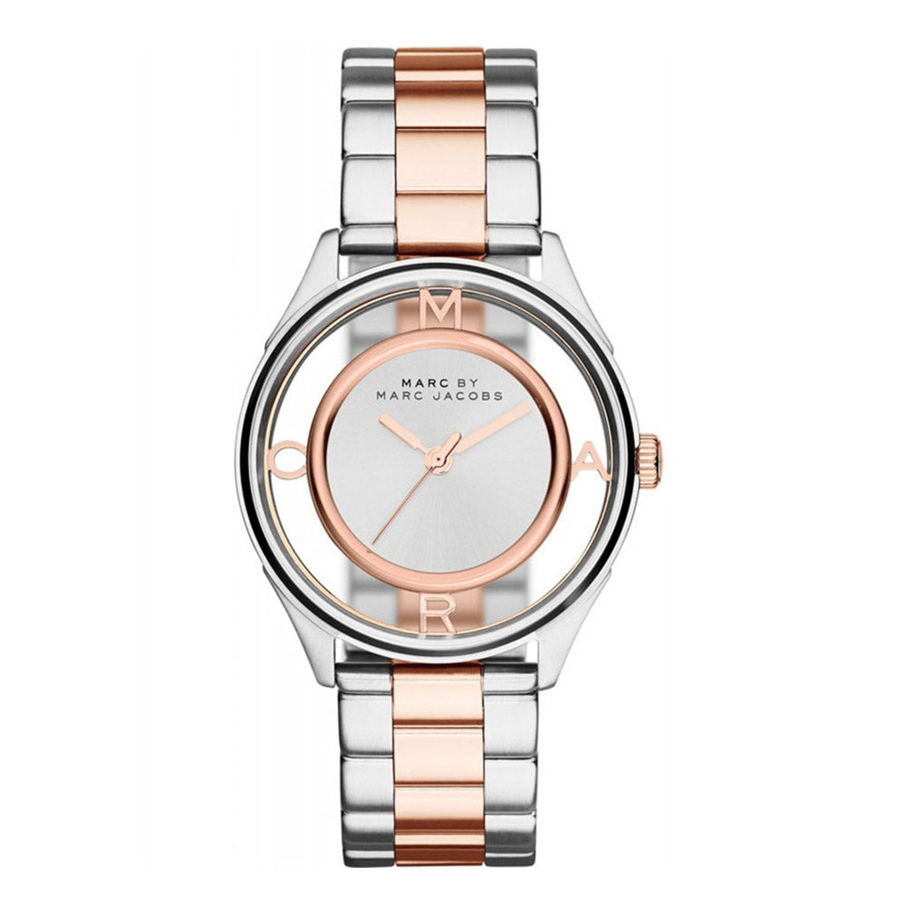  Shop Authentic Marc Jacobs Tether Transparent White Dial Two Tone Steel Strap Watch for Women - MBM3436 - Luxxuri