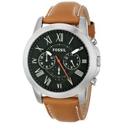  Shop Authentic Fossil Grant Chronograph Green Dial Brown Leather Strap Watch for Men - FS4918 - Luxxuri