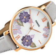  Shop Authentic Fossil Jacqueline Mother of Pearl Dial Grey Leather Strap Watch for Women - ES4672 - Luxxuri