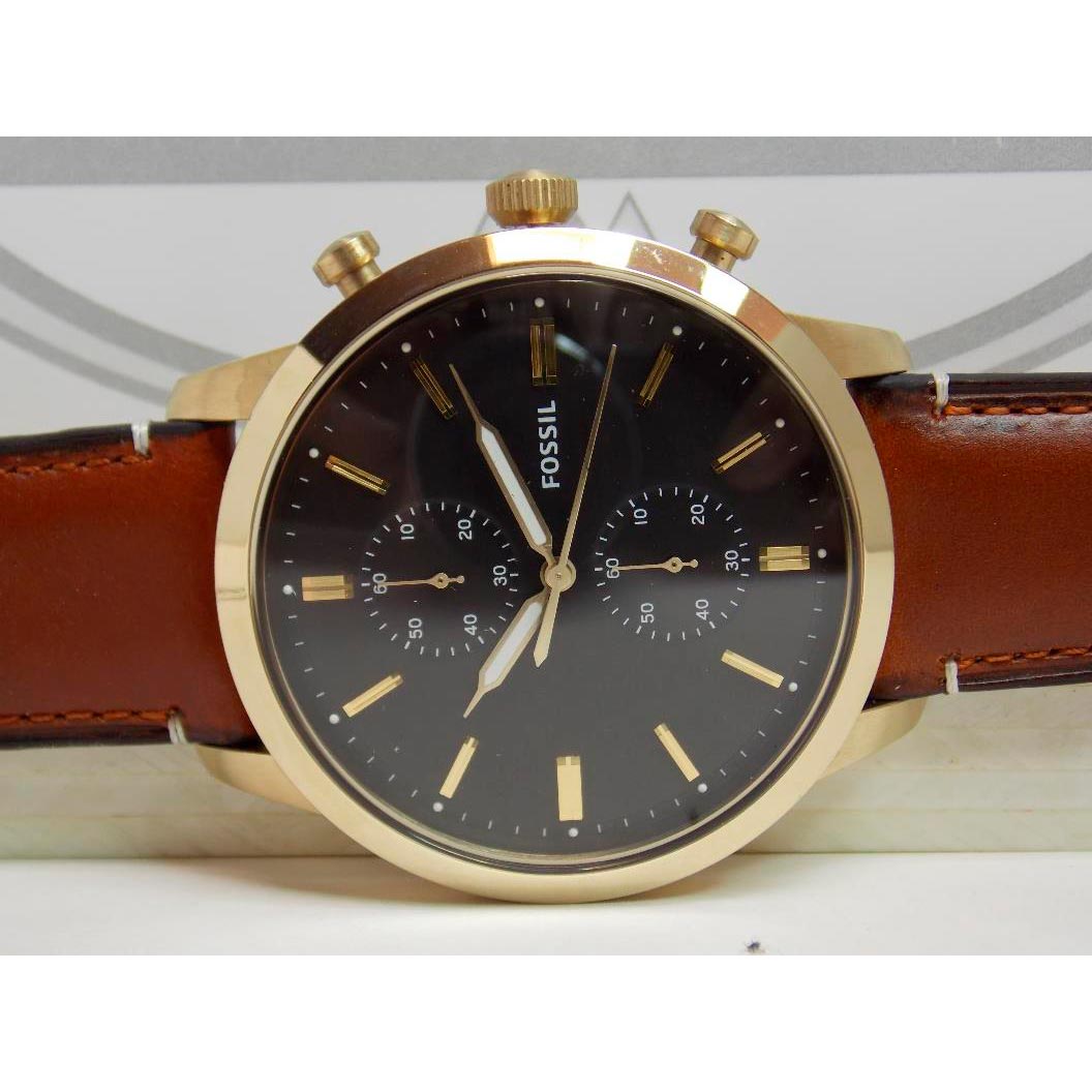  Shop Authentic Fossil Townsman Chronograph Black Dial Brown Leather Strap Watch for Men - FS5338 - Luxxuri