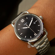  Shop Authentic Fossil The Commuter Black Dial Silver Steel Strap Watch for Men - FS5391 - Luxxuri