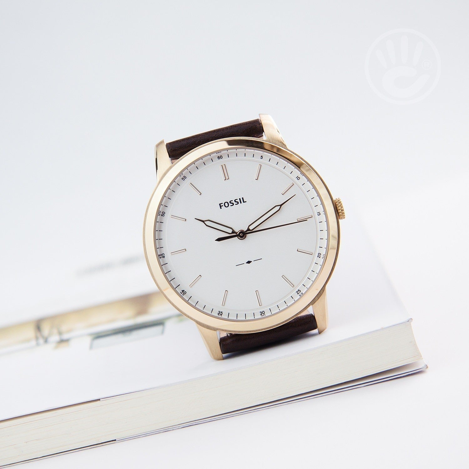  Shop Authentic Fossil The Minimalist White Dial Brown Leather Strap Watch for Men - FS5397 - Luxxuri
