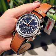  Shop Authentic Fossil Goodwin Chronograph Blue Dial Brown Leather Strap Watch for Men - FS5414 - Luxxuri