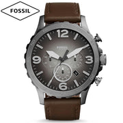  Shop Authentic Fossil Nate Chronograph Grey Dial Brown Leather Strap Watch for Men - JR1424 - Luxxuri