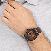  Shop Authentic Fossil Townsman Automatic Skeleton Brown Dial Brown Leather Strap Watch for Men - ME3098 - Luxxuri