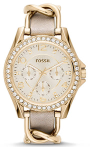  Shop Authentic Fossil Riley White Dial Beige Leather Strap Watch for Women - ES3465 - Luxxuri