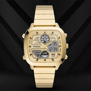  Shop Authentic Fossil Retro Analog-Digital Gold Dial Gold Steel Strap Watch for Men - FS5889 - Luxxuri
