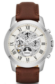  Shop Authentic Fossil Grant Automatic White Dial Brown Leather Strap Watch for Men -  ME3027 - Luxxuri