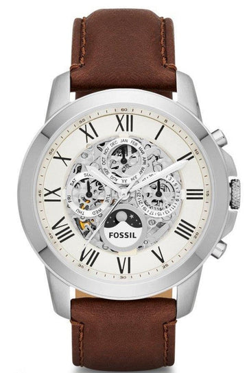  Shop Authentic Fossil Grant Automatic White Dial Brown Leather Strap Watch for Men -  ME3027 - Luxxuri