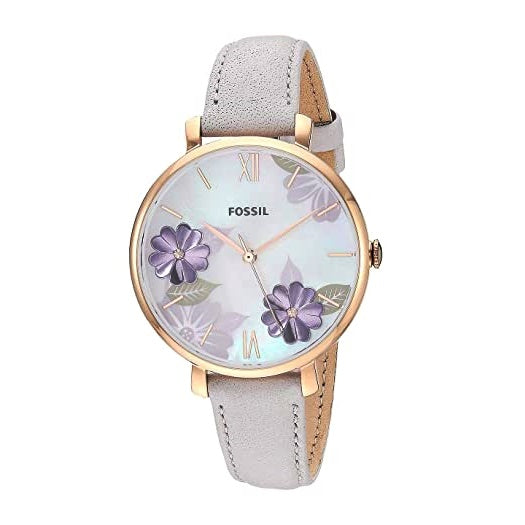  Shop Authentic Fossil Jacqueline Mother of Pearl Dial Grey Leather Strap Watch for Women - ES4672 - Luxxuri