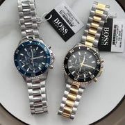  Shop Authentic Hugo Boss Admiral Black Dial Two Tone Steel Strap Watch for Men - 1513908 - Luxxuri