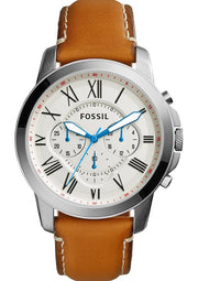  Shop Authentic Fossil Grant Chronograph White Dial Brown Leather Strap Watch for Men - FS5060 - Luxxuri