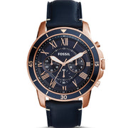  Shop Authentic Fossil Grant Sport Chronograph Blue Dial Blue Leather Strap Watch for Men - FS5237 - Luxxuri