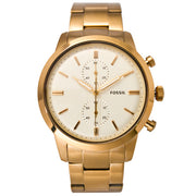  Shop Authentic Fossil Townsman Chronograph White Dial Gold Steel Strap Watch for Men - FS5348 - Luxxuri