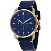  Shop Authentic Fossil The Commuter Blue Dial Blue Leather Strap Watch for Men - FS5404 - Luxxuri
